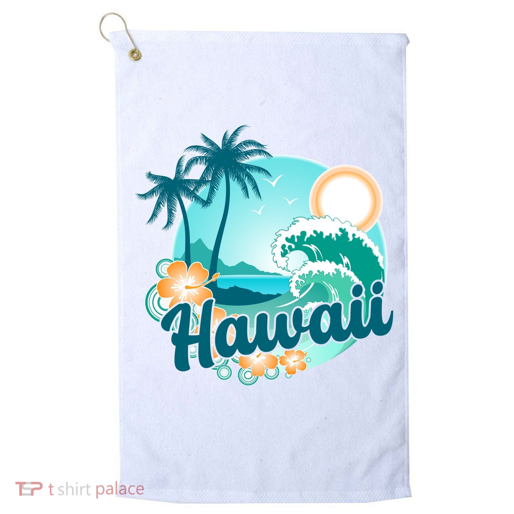 Hawaii Tropical Beach Palm Trees Golf Towel