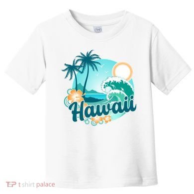 Hawaii Tropical Beach Palm Trees Toddler T-Shirt