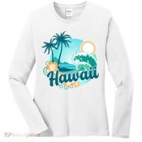 Hawaii Tropical Beach Palm Trees Women's Long Sleeve Shirt thumb 0