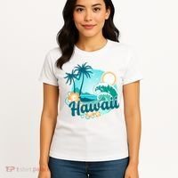 Hawaii Tropical Beach Palm Trees Women's T-Shirt thumb 4