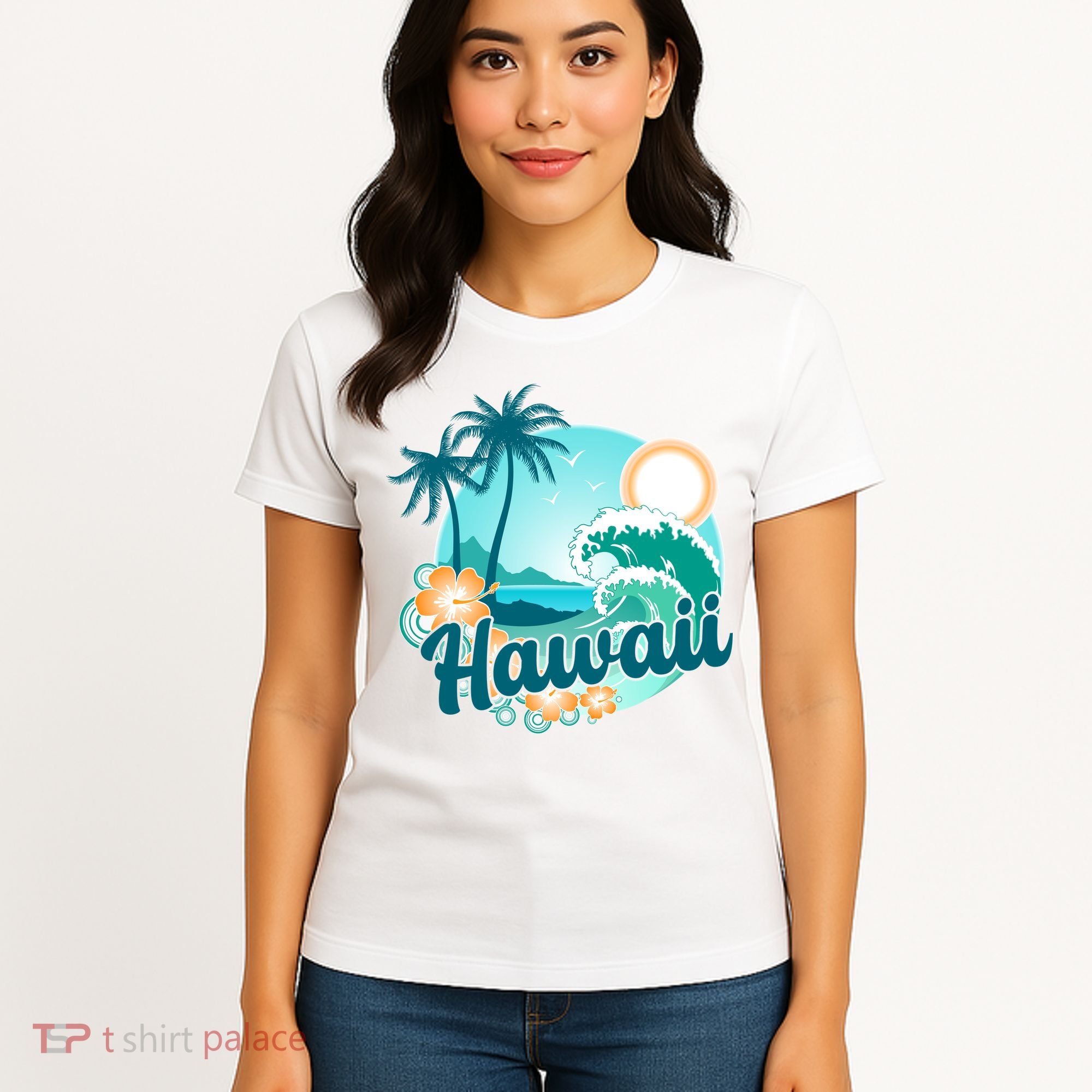 Hawaii Tropical Beach Palm Trees Women's T-Shirt