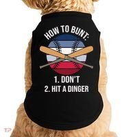 How To Bunt, Hit A Dinger Funny Baseball Gift For Player Sport Team Doggie Tank thumb 0