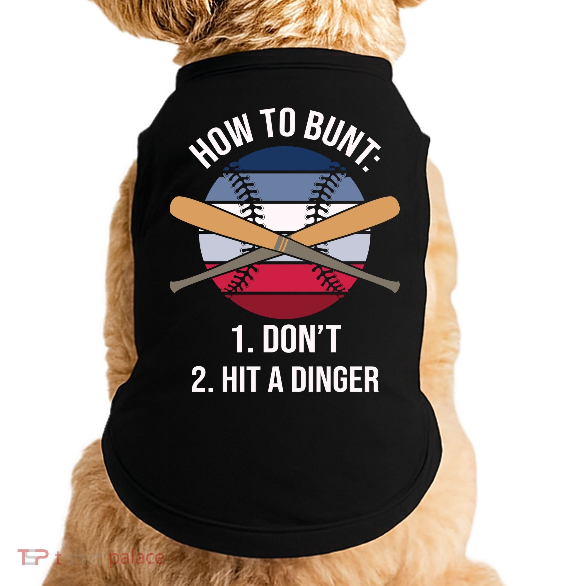 How To Bunt, Hit A Dinger Funny Baseball Gift For Player Sport Team Doggie Tank