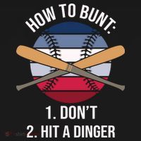 How To Bunt, Hit A Dinger Funny Baseball Gift For Player Sport Team Apron thumb 3