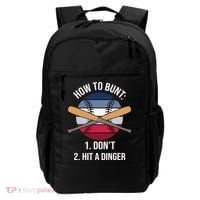 How To Bunt, Hit A Dinger Funny Baseball Gift For Player Sport Team Backpack thumb 0