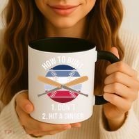 How To Bunt, Hit A Dinger Funny Baseball Gift For Player Sport Team Coffee Mug thumb 3