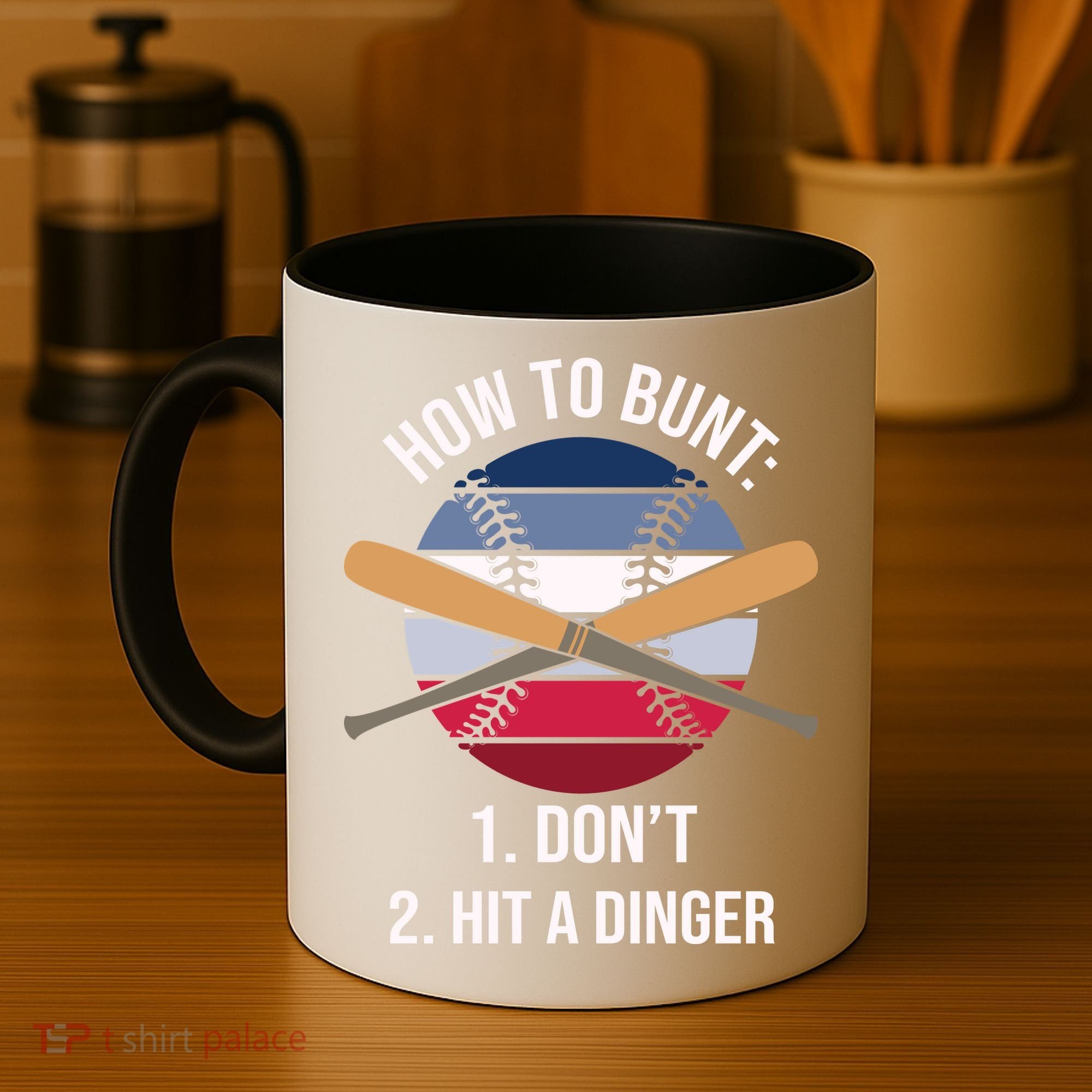 How To Bunt, Hit A Dinger Funny Baseball Gift For Player Sport Team Coffee Mug