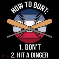 How To Bunt, Hit A Dinger Funny Baseball Gift For Player Sport Team Women's Hoodie thumb 2
