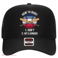 How To Bunt, Hit A Dinger Funny Baseball Gift For Player Sport Team Hat thumb 0