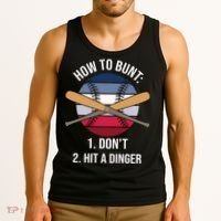 How To Bunt, Hit A Dinger Funny Baseball Gift For Player Sport Team Tank Top thumb 3