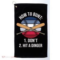 How To Bunt, Hit A Dinger Funny Baseball Gift For Player Sport Team Golf Towel thumb 0