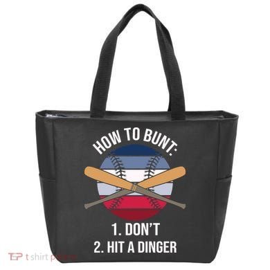 How To Bunt, Hit A Dinger Funny Baseball Gift For Player Sport Team Tote Bag