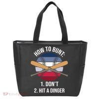 How To Bunt, Hit A Dinger Funny Baseball Gift For Player Sport Team Tote Bag thumb 0