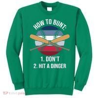 How To Bunt, Hit A Dinger Funny Baseball Gift For Player Sport Team Sweatshirt thumb 0