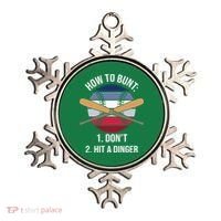 How To Bunt, Hit A Dinger Funny Baseball Gift For Player Sport Team Ornament thumb 0