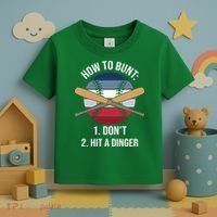 How To Bunt, Hit A Dinger Funny Baseball Gift For Player Sport Team Toddler T-Shirt thumb 3