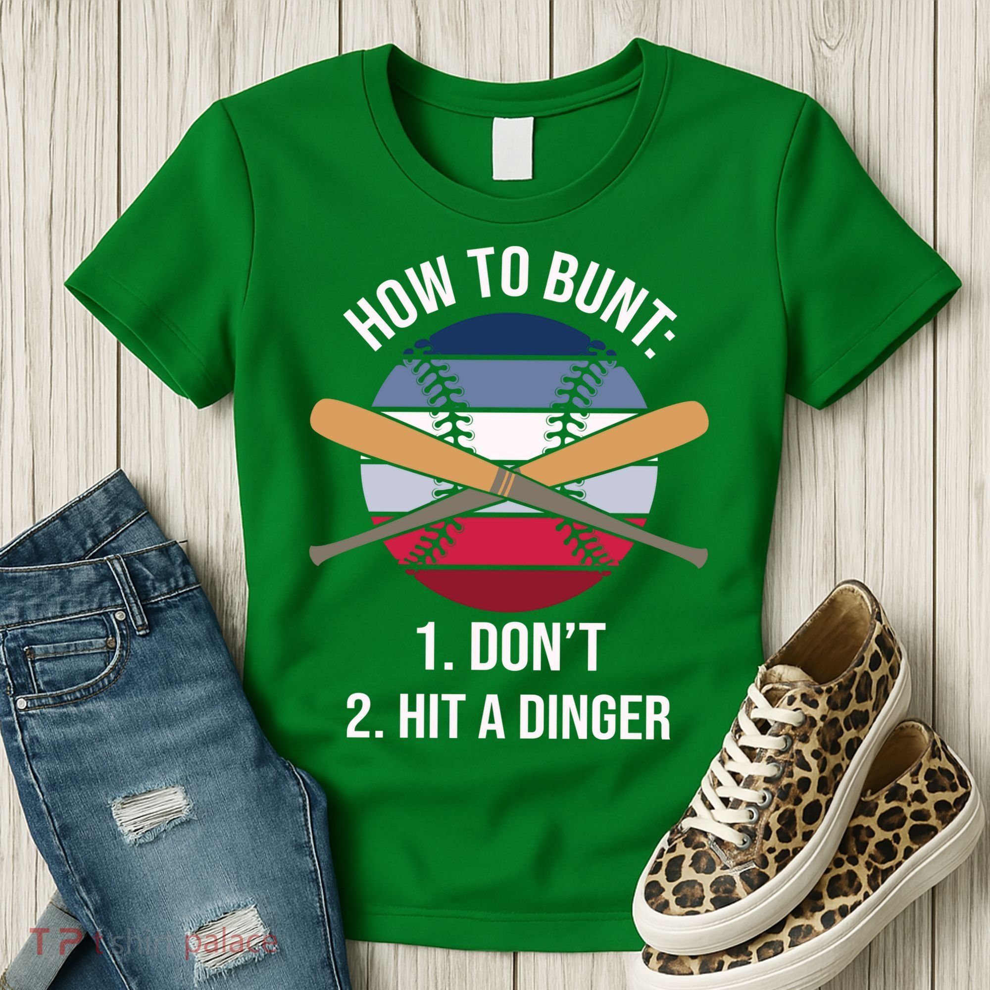 How To Bunt, Hit A Dinger Funny Baseball Gift For Player Sport Team Women's T-Shirt