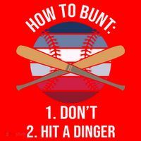 How To Bunt, Hit A Dinger Funny Baseball Gift For Player Sport Team Santa Hat thumb 1