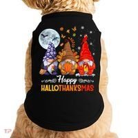 Halloween Thanksgiving Christmas Happy Hallothanksmas Gnomes Funny Gift Doggie Tank thumb 0