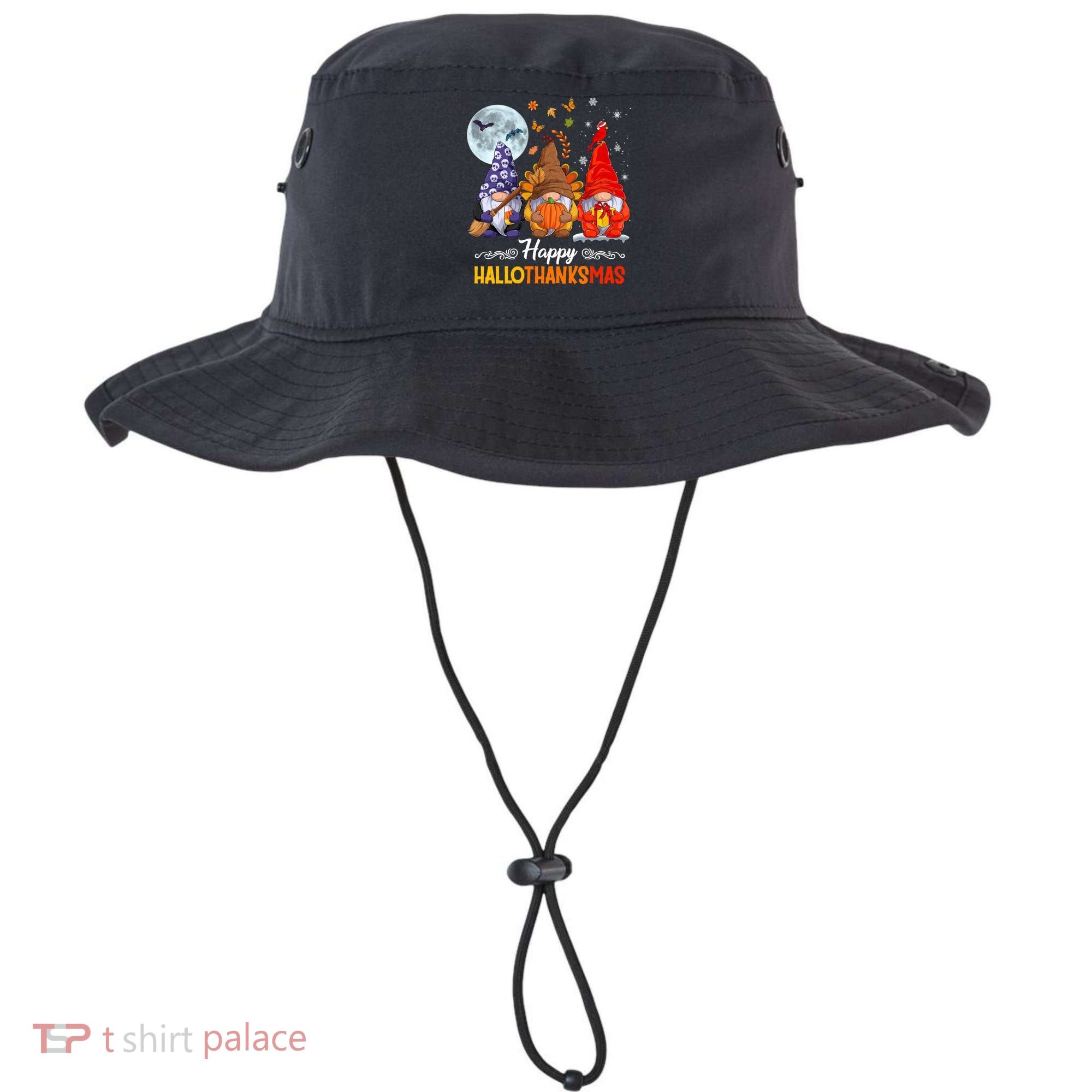 Halloween Thanksgiving Christmas Happy Hallothanksmas Gnomes Funny Gift Bucket Hat