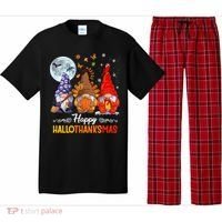 Halloween Thanksgiving Christmas Happy Hallothanksmas Gnomes Funny Gift Pajama Set thumb 0