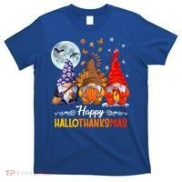 Halloween Thanksgiving Christmas Happy Hallothanksmas Gnomes Funny Gift T-Shirt thumb 0