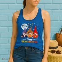 Halloween Thanksgiving Christmas Happy Hallothanksmas Gnomes Funny Gift Women's Tank Top thumb 2