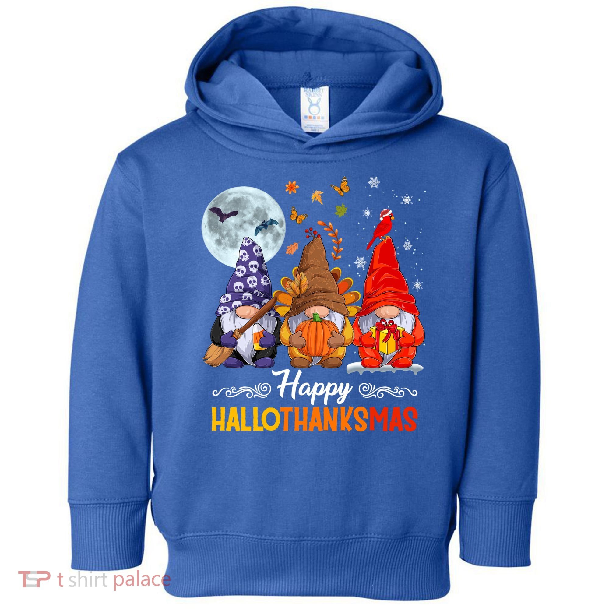 Halloween Thanksgiving Christmas Happy Hallothanksmas Gnomes Funny Gift Toddler Hoodie