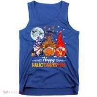 Halloween Thanksgiving Christmas Happy Hallothanksmas Gnomes Funny Gift Tank Top thumb 0