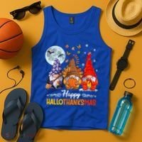 Halloween Thanksgiving Christmas Happy Hallothanksmas Gnomes Funny Gift Tank Top thumb 4