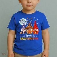 Halloween Thanksgiving Christmas Happy Hallothanksmas Gnomes Funny Gift Toddler T-Shirt thumb 2