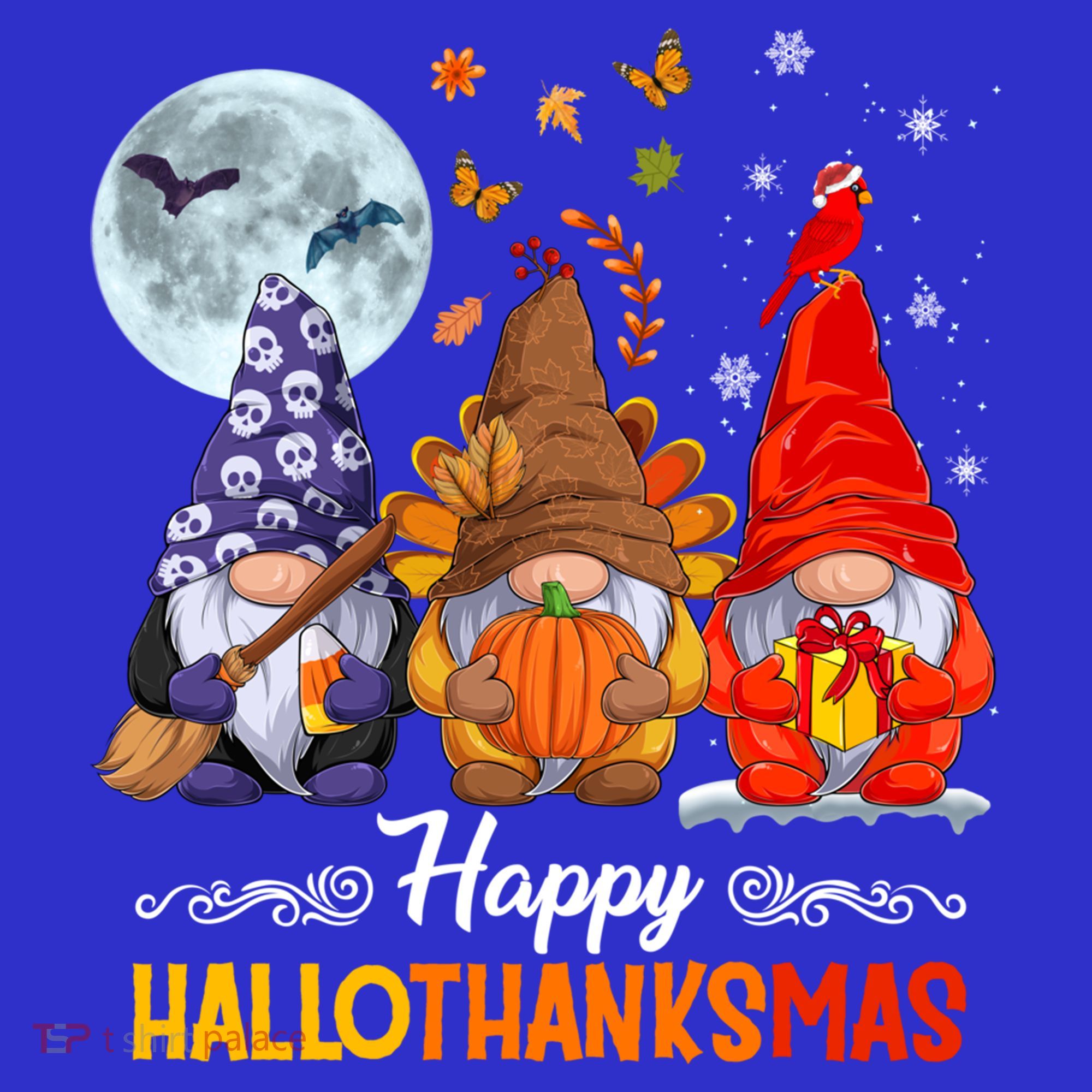 Halloween Thanksgiving Christmas Happy Hallothanksmas Gnomes Funny Gift Visor