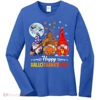 Halloween Thanksgiving Christmas Happy Hallothanksmas Gnomes Funny Gift Women's Long Sleeve Shirt thumb 0
