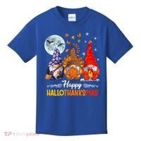 Halloween Thanksgiving Christmas Happy Hallothanksmas Gnomes Funny Gift Kids T-Shirt thumb 0