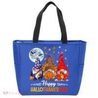 Halloween Thanksgiving Christmas Happy Hallothanksmas Gnomes Funny Gift Tote Bag thumb 0