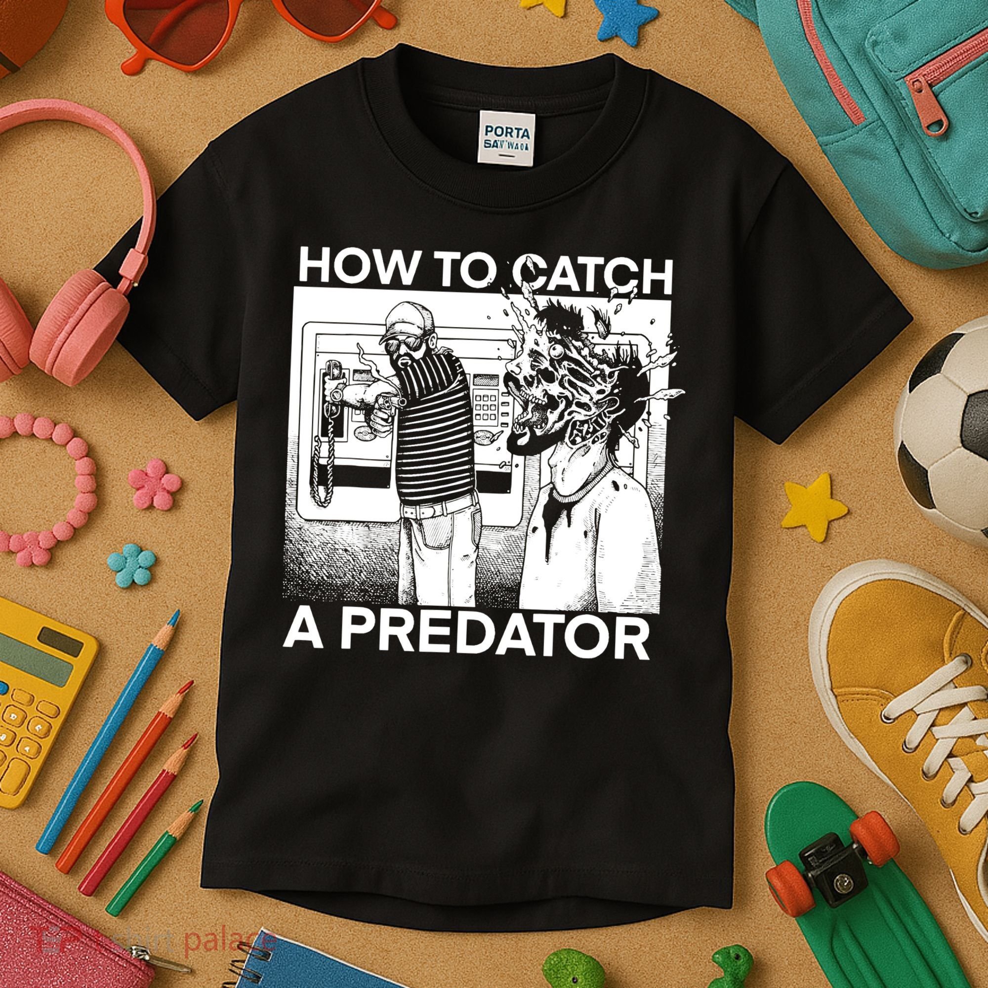 How To Catch A Predator Horror Kids T-Shirt
