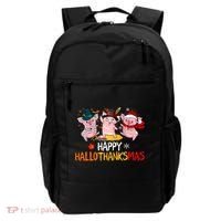 Halloween Thanksgiving Christmas Happy Hallothanksmas Pigs Backpack thumb 0