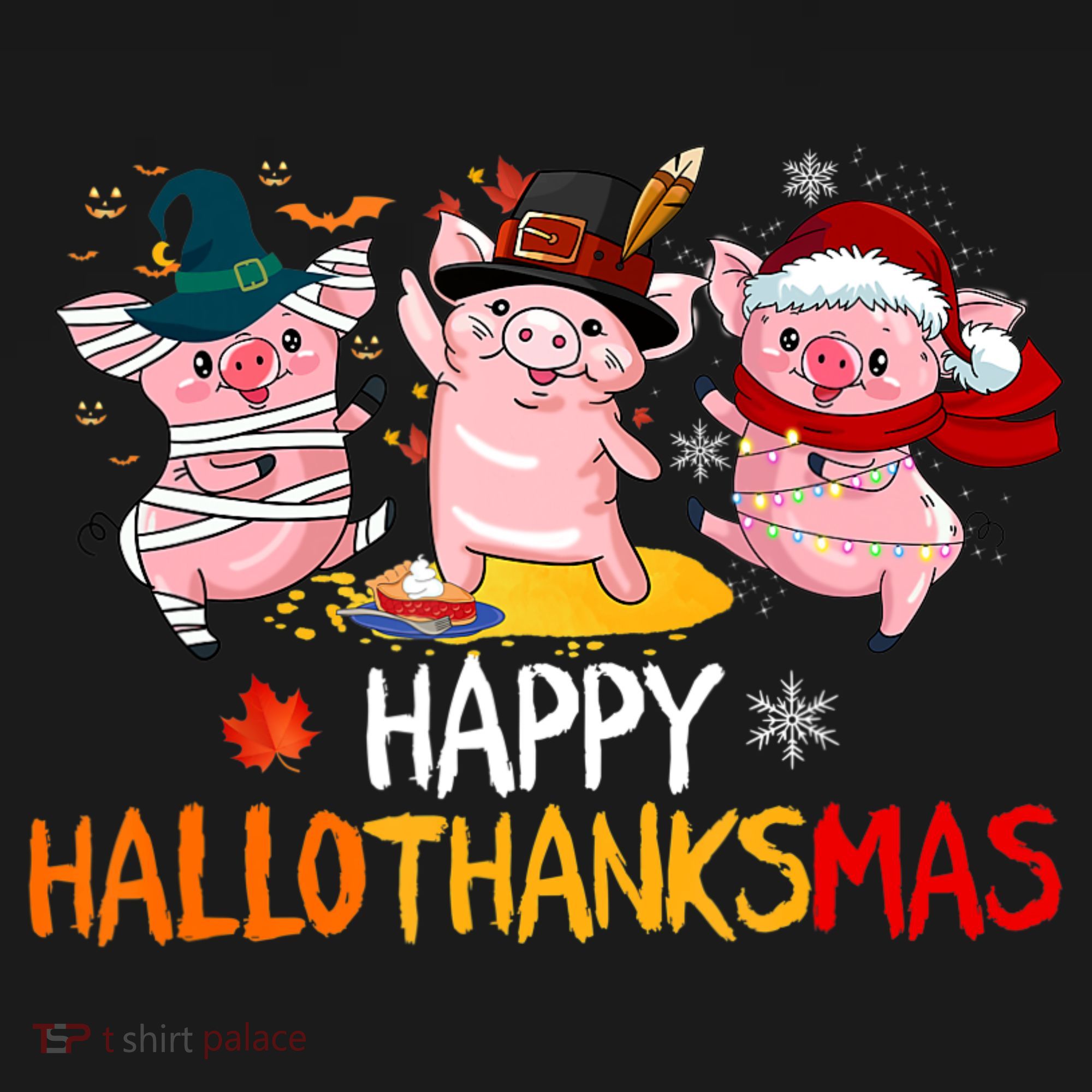Halloween Thanksgiving Christmas Happy Hallothanksmas Pigs Backpack