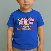 Halloween Thanksgiving Christmas Happy Hallothanksmas Pigs Toddler T-Shirt thumb 2