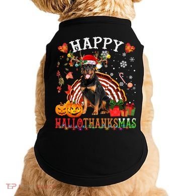 Halloween Thanksgiving Christmas Rottweiler Hallothanksmas Gift Doggie Tank