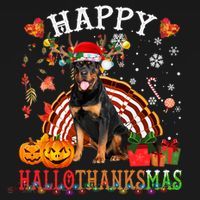 Halloween Thanksgiving Christmas Rottweiler Hallothanksmas Gift USA-Made Doggie Bandana thumb 2