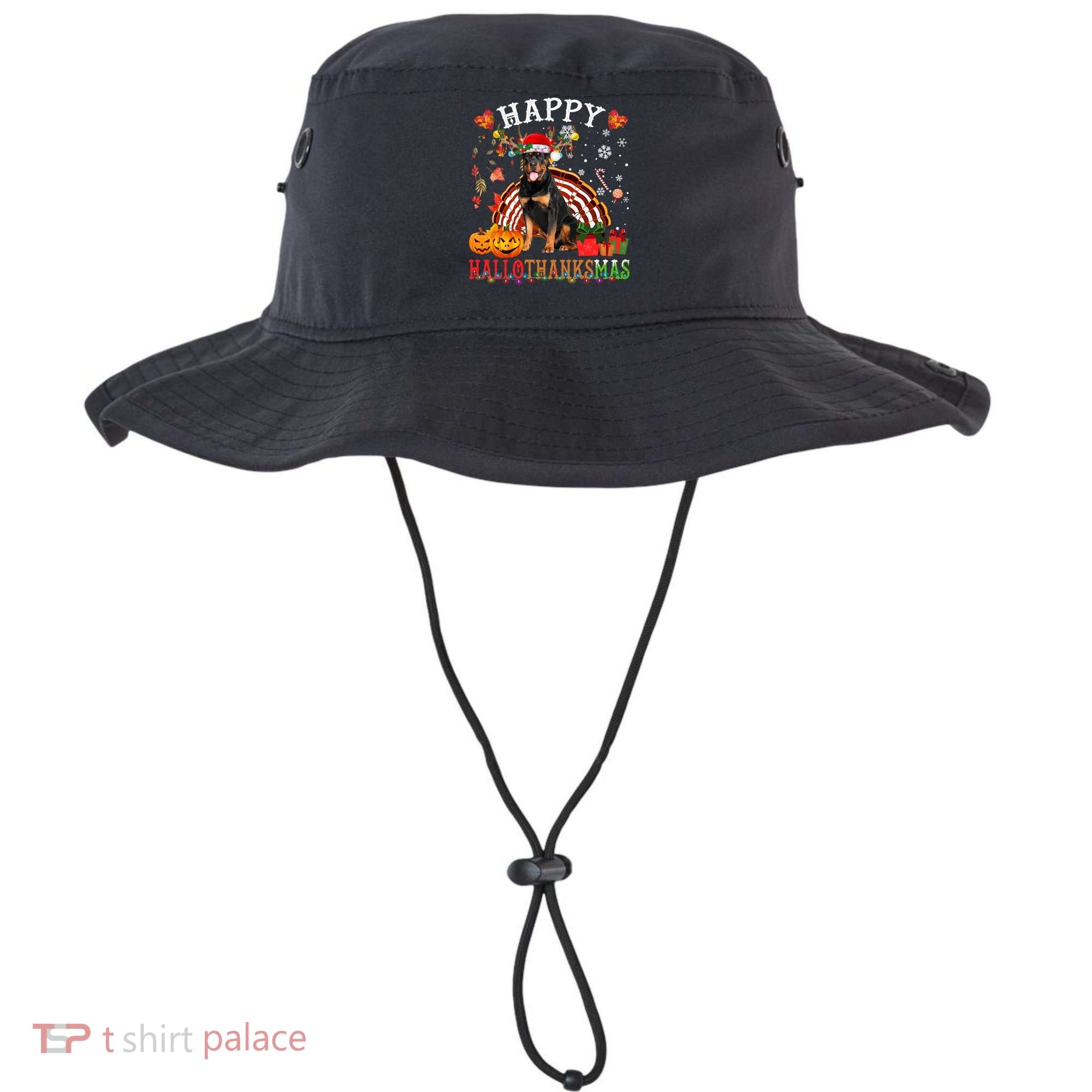 Halloween Thanksgiving Christmas Rottweiler Hallothanksmas Gift Bucket Hat