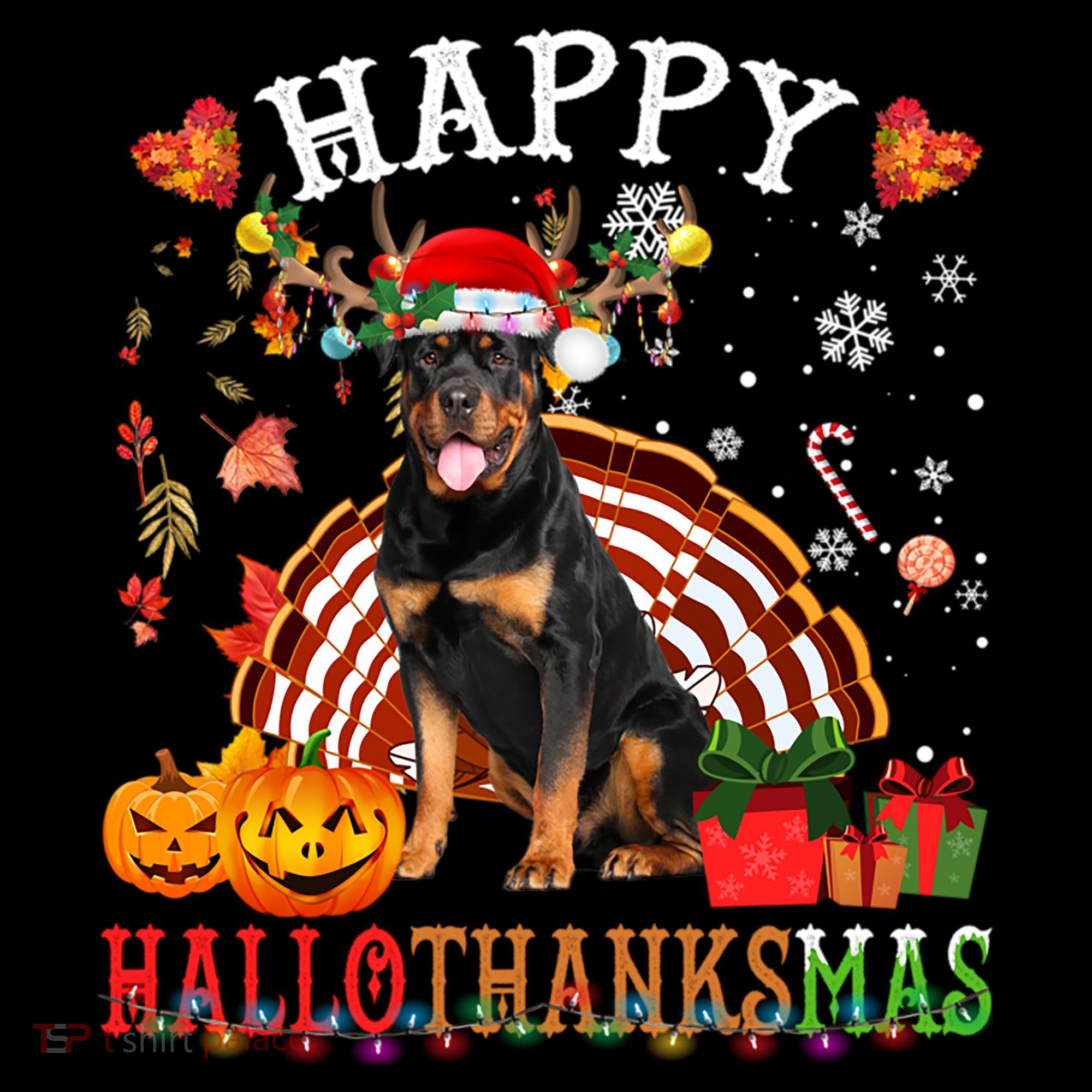 Halloween Thanksgiving Christmas Rottweiler Hallothanksmas Gift Bucket Hat