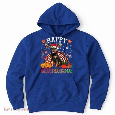 Halloween Thanksgiving Christmas Rottweiler Hallothanksmas Gift Hoodie