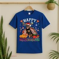 Halloween Thanksgiving Christmas Rottweiler Hallothanksmas Gift T-Shirt thumb 2