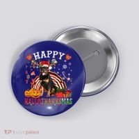 Halloween Thanksgiving Christmas Rottweiler Hallothanksmas Gift Button thumb 0
