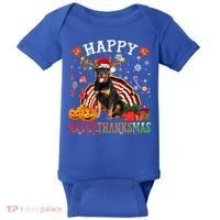 Halloween Thanksgiving Christmas Rottweiler Hallothanksmas Gift Baby Bodysuit thumb 0
