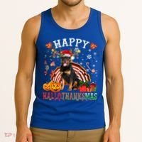 Halloween Thanksgiving Christmas Rottweiler Hallothanksmas Gift Tank Top thumb 3