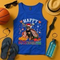 Halloween Thanksgiving Christmas Rottweiler Hallothanksmas Gift Tank Top thumb 4