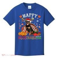 Halloween Thanksgiving Christmas Rottweiler Hallothanksmas Gift Kids T-Shirt thumb 0